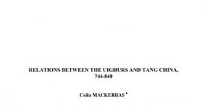 RELATIONS BETWEEN THE UIGHURS AND TANG CHINA, 744-840